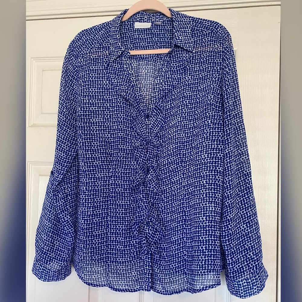 New York & Company Ruffle Front Blouse